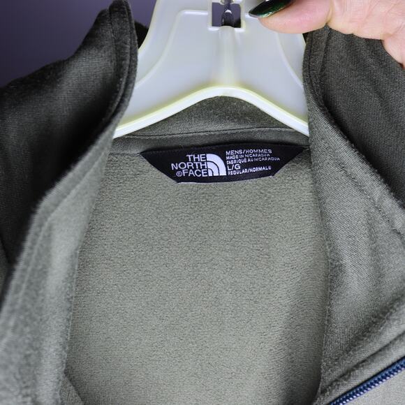 The North Face Men’s Full Zip Fleece Jacket Green Blue Size L - Picture 3 of 4
